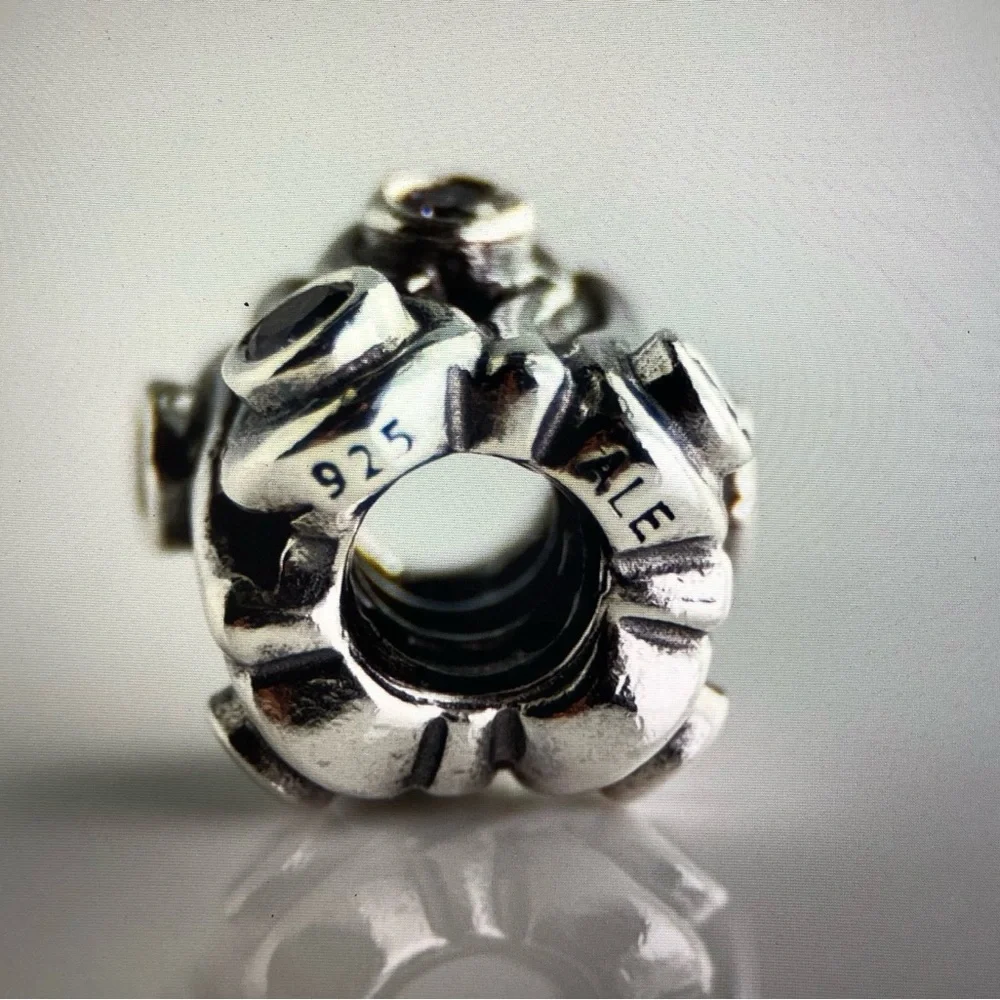 Pandora Retired Sterling Silver and Amethyst CZ Charm
